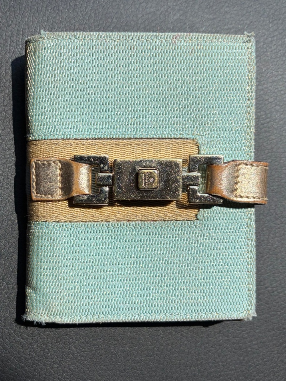 vintage Gucci Jackie Bifold Wallet, light blue/turquoise gold, piston hardware - Picture 7 of 7